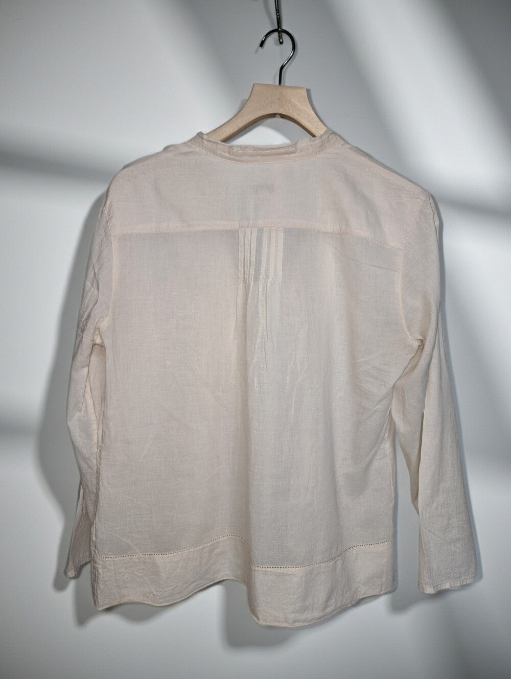 J. Jill Pale Pink Pintuck Peasant Blouse Size Med Petite - Picture 4 of 11
